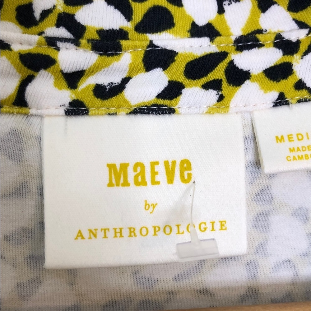 Maeve by Anthropologie Yellow and Black Floral Blouse Size M - Picture 3 of 13